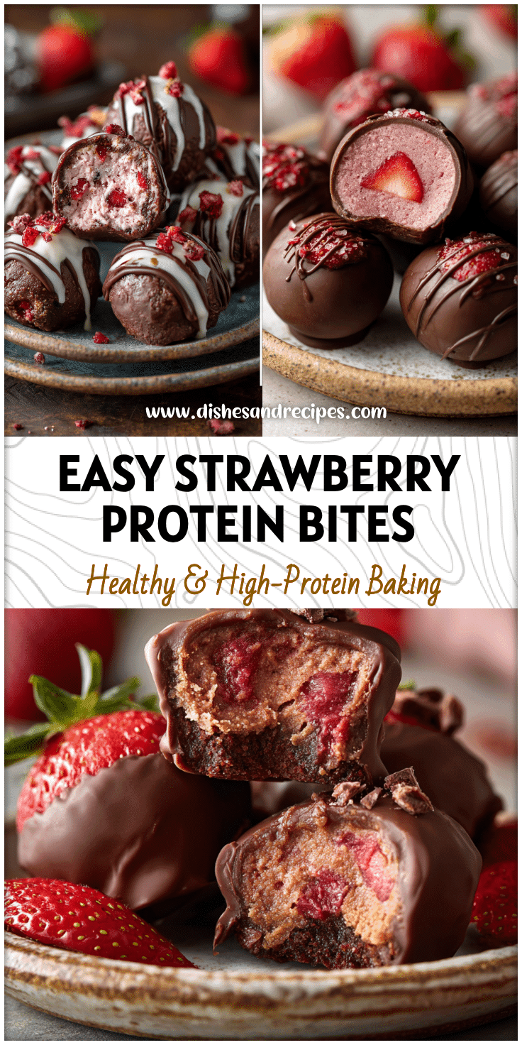 Chocolate Covered Strawberry Protein Bites – Healthy Treat Snack Idea